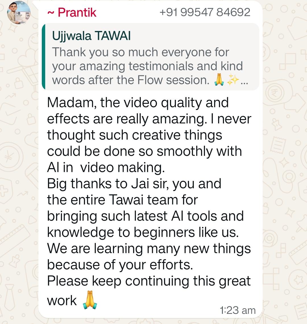 Student testimonial 1